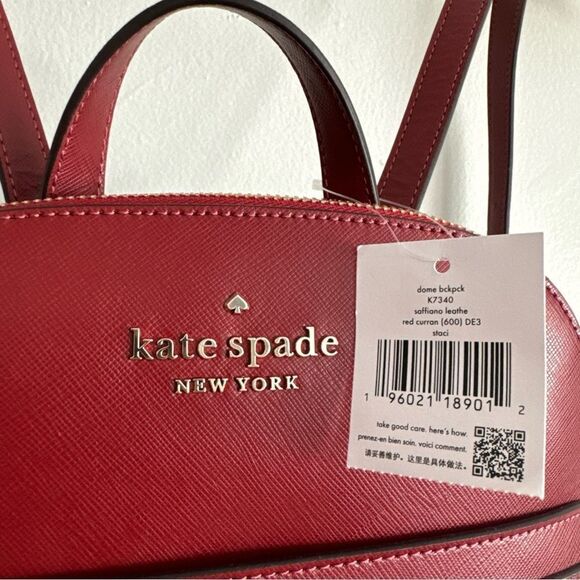kate spade new york "staci" dome backpack saffiono leather red Curran - Picture 2 of 8